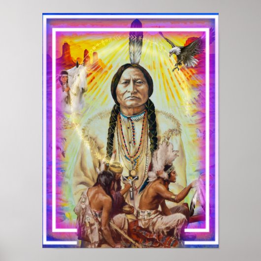 Poster Wall Art Chief Sitting Bull Native American (Devant)