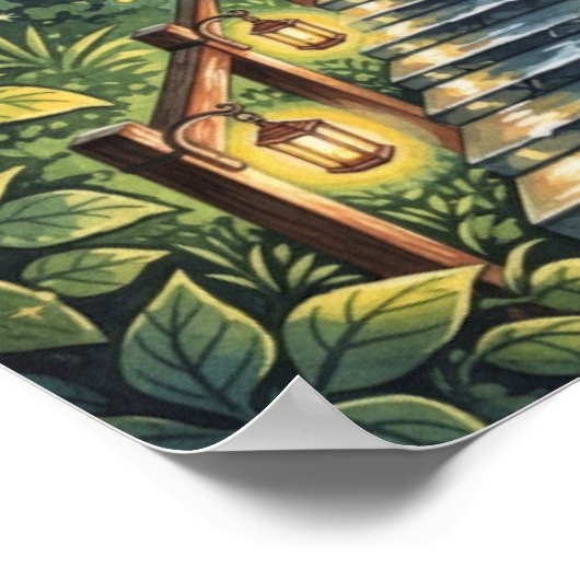 Poster Wall art. Forest stairs  (Coin)