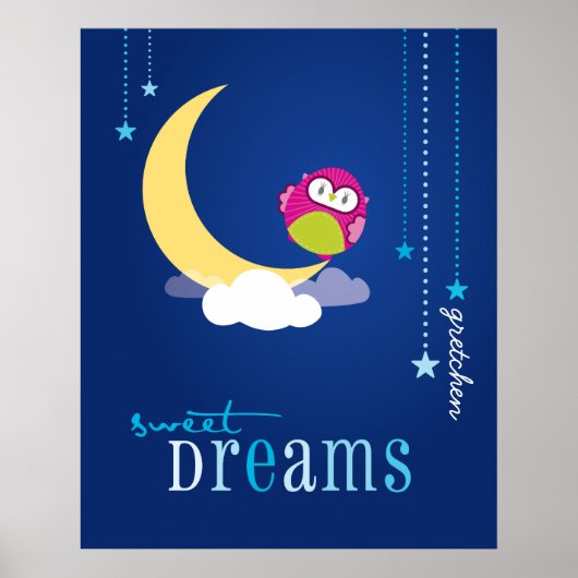 Poster WALL ART :: owl - doux rêves 1 (Devant)