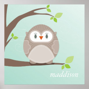Poster WALL ART :: owl - home sweet home 1