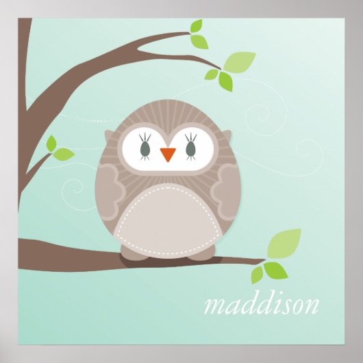 Poster WALL ART :: owl - home sweet home 1 (Devant)