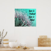 Poster Wall Art Silver Dandelion Botanische Quote (Keuken)