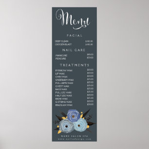 Poster Wall Imprimer Salon Spa Beauticier Menu Tarifs