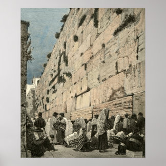 Poster Wall juif Kotel Buraq Jérusalem Vintage