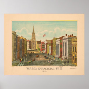 Poster Wall Street, New York (1847)