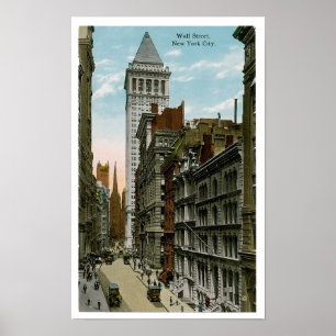Poster Wall Street vintage, New York City