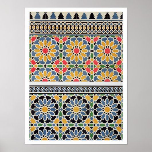 Poster Wall tiles from the mihrab of the Mosque of Cheykh (Devant)