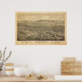 Poster Walla Walla Washington 1876 Carte panoramique anti (Cuisine)