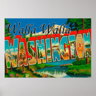 Poster Walla Walla, Washington - Scènes de grandes lettre