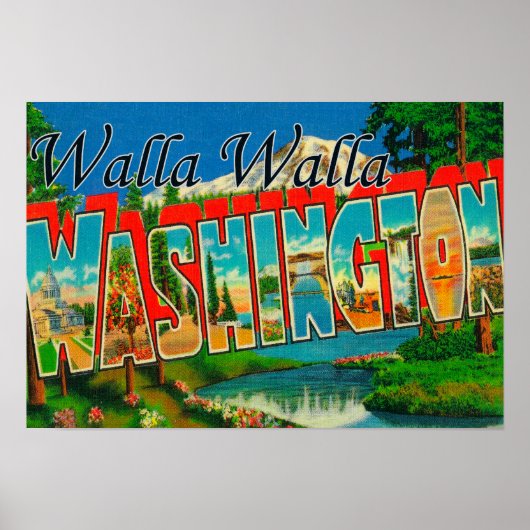 Poster Walla Walla, Washington - Scènes de grandes lettre (Devant)