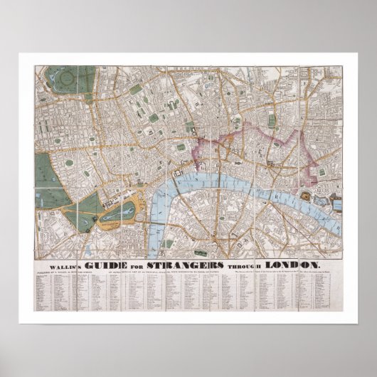 Poster Wallis's Guide for Strangers Through London, 1841 (Devant)