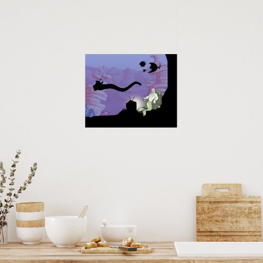 Poster Walrus regarde la télévision (Cuisine)