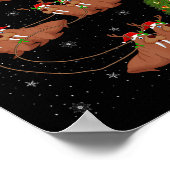 Poster Walrus Santa Sleigh Flying Funny Magical Christmas (Coin)