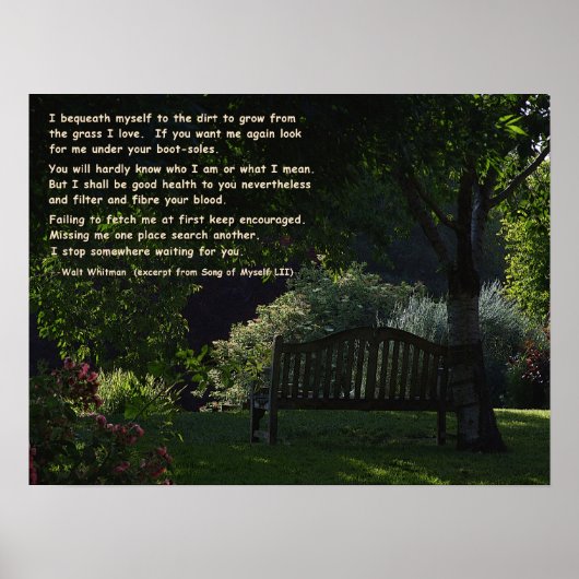 Poster Walt Whitman - Poem (Devant)