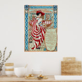 Poster Walter Crane Columbia's Courtship États-Unis (Cuisine)