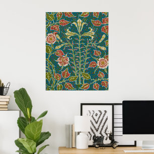 Poster Walter Crane Vintage Lily et Rose Floral
