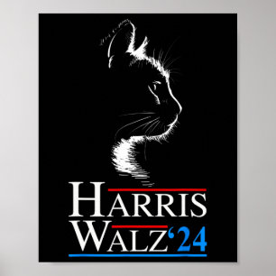 Poster Waltz 2024 Cat Election Kamala Harris Tim Walz 202