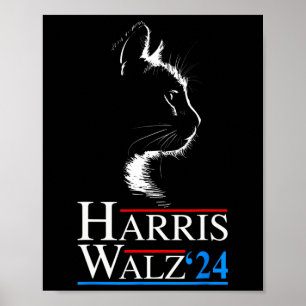 Poster Waltz 2024 Election Funny Cat Kamala Harris Tim WA