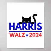Poster Walz 2024 Funny Cat Election Kamala Harris Tim Wal (Devant)