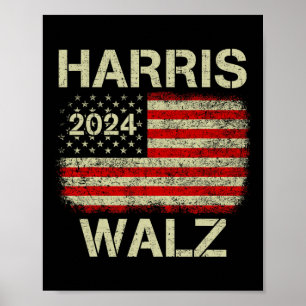 Poster Walz 2024 Kamala Harris 2024 Tim Walz 2024 Usa Fla
