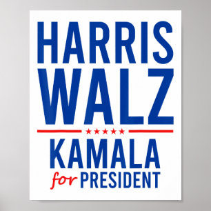 Poster Walz 2024 Kamala Harris pour la présidence Tim Wal