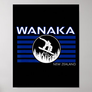 Poster Wanaka Nouvelle-Zélande Snowboarding Néo-Zélandais
