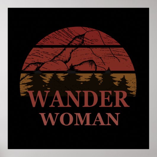 Poster Wander randonnée randonnée femme camping vintage (Devant)