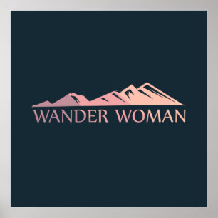 Poster Wander woman randonnée camping