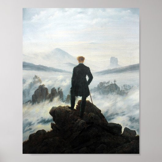 Poster Wanderer au-dessus de la mer de brouillard, Friedr (Devant)