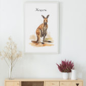 Poster Wanderer extérieur : aquarelle Kangaroo personnali