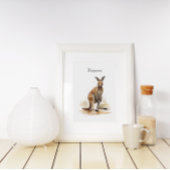Poster Wanderer extérieur : aquarelle Kangaroo personnali