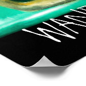 poster wanderlust met  koffer (Hoek)