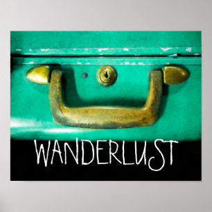 poster wanderlust met  koffer