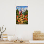 Poster Wanderlust Mountain Fairy Hiker Fairycore Mushroom (Cuisine)