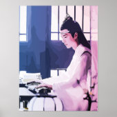 Poster Wangji doux jouer la cithare (Devant)