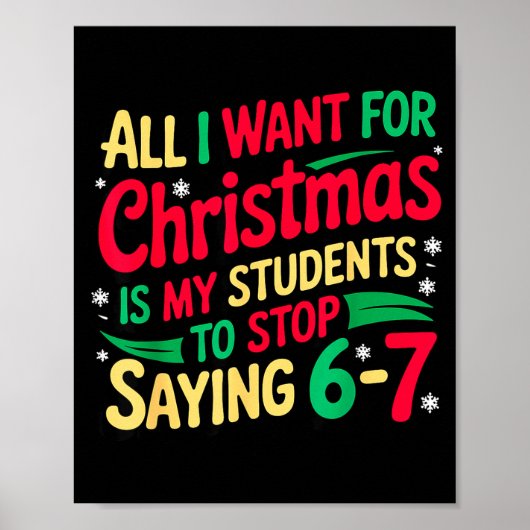 Poster Want For Christmas Is My Students To Stop Saying 6 (Devant)