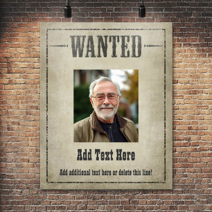 Poster WANTED POSTER: customize this!