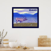 Poster Wapiti (Elk) Sur Le Lac (Cuisine)