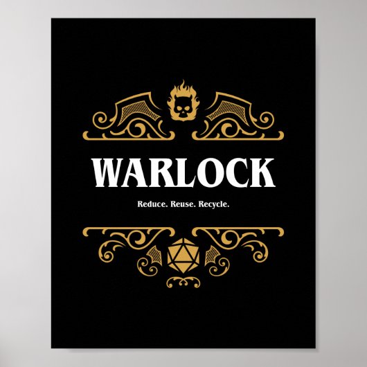 Poster Warlock, classe Tablet Jeu RPG (Devant)