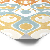 Poster Warm Orange and Gray Geometric Mandala Pattern (Coin)