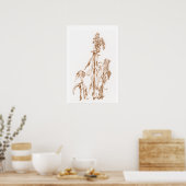 Poster Warm Seasonal Botanical Ink Art Elegant Wall (Cuisine)