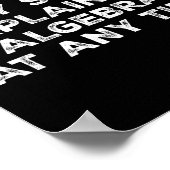 Poster Warning May Start Explaining Algebra Funny Math Te (Coin)
