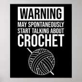 Poster Warning - May Start Talking About Crochet (Devant)