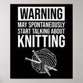 Poster Warning - May Start Talking About Knitting (Devant)