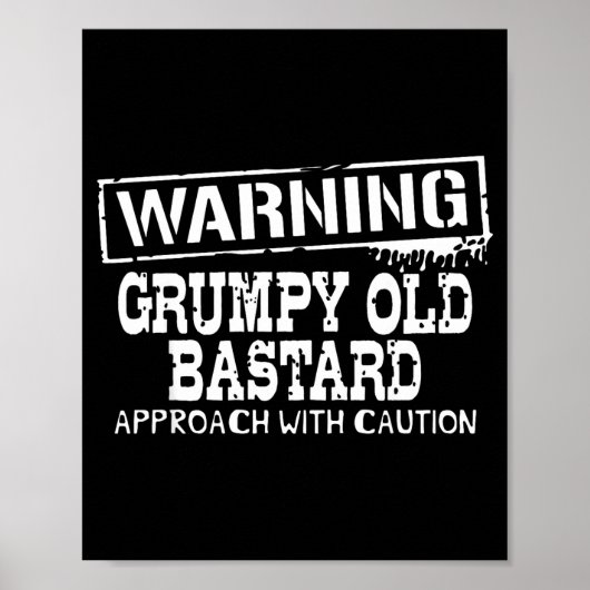 Poster Warning Mpy Old Approach With Caution Funny  (Devant)