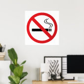 Poster Warning no smoking sign (Bureau à domicile)