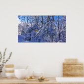 Poster "Warning Sharp Bend" dans l'affiche de neige (Cuisine)