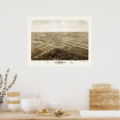 Poster Warrensburg, MO Carte panoramique - 1869 (Cuisine)