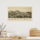 Poster Warrensburg, NY Carte panoramique - 1891 (Cuisine)