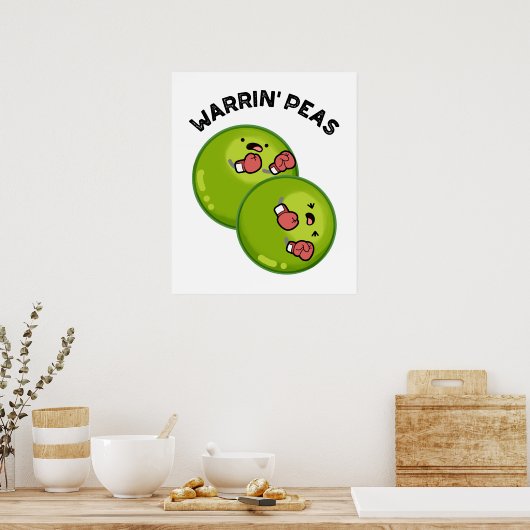 Poster Warrin Peace Funny Pea Pun (Cuisine)